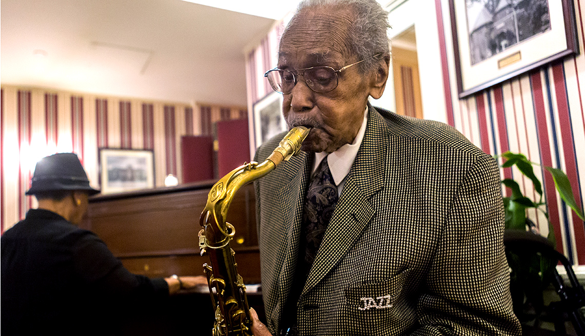 Fred Staton, Saxophone Player, celebrates 102nd birthday