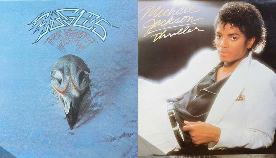 album covers: Eagles Greatest Hits and Michael Jackson's Thriller