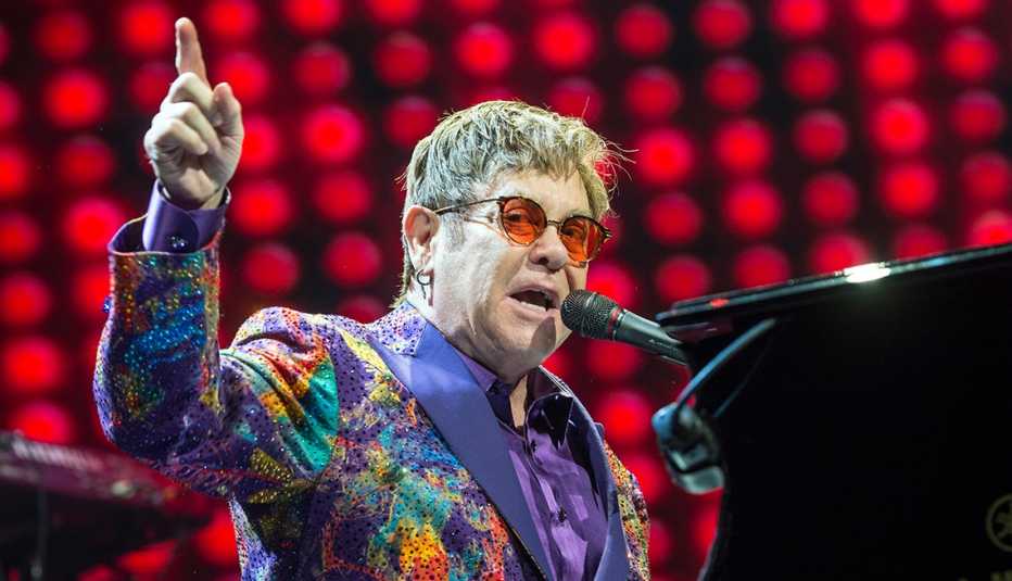 Elton John performs