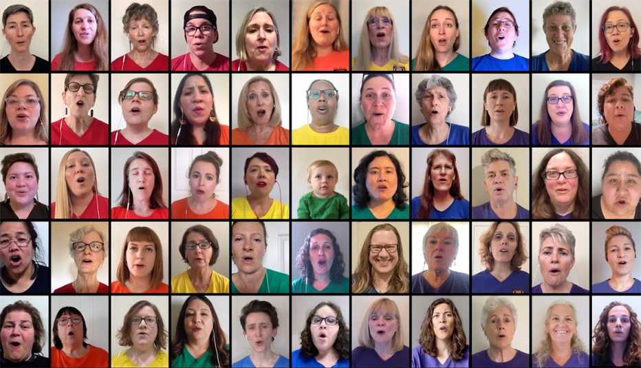 Screenshot of a Youtube video of the San Diego Women's Chorus 