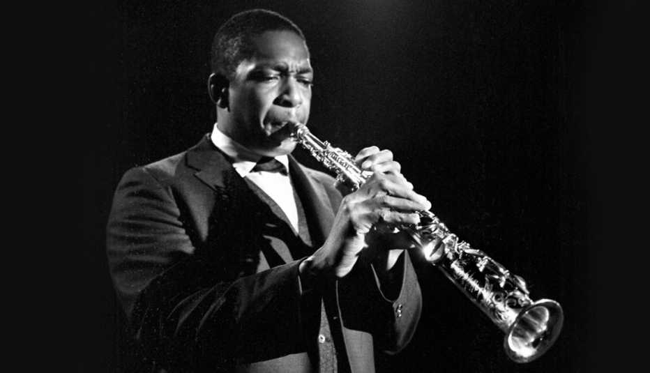 jazz saxophonist john coltrane nineteen sixty three