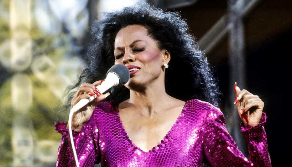 Diana Ross performs on stage during her concert in Central Park in New York