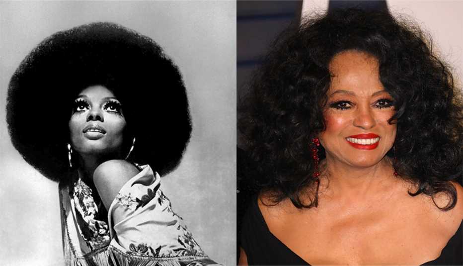 Diana Ross circa 1975 (left); Diana Ross 2019 (right)