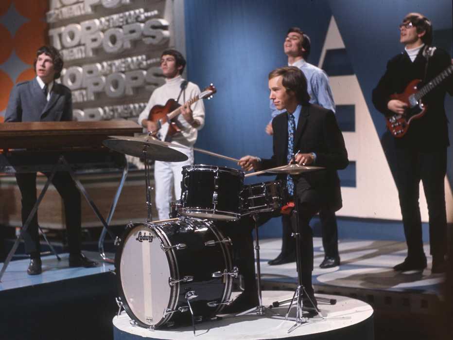 music band the zombies play in this nineteen sixty five image from their performance on top of the pops in the u k