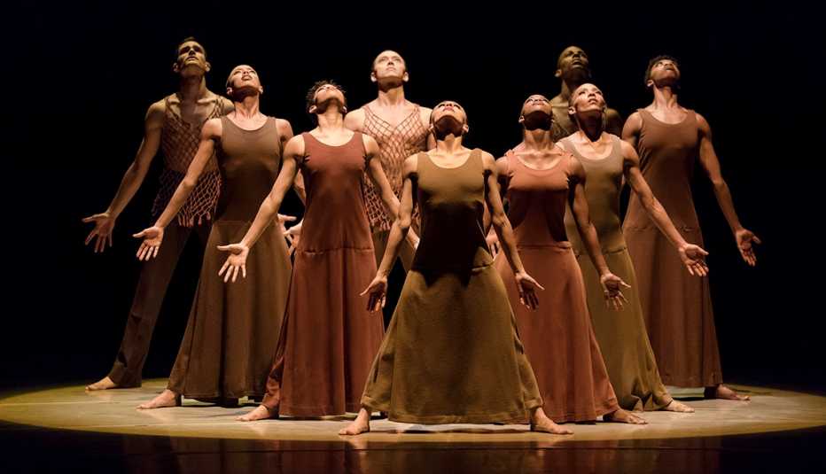 Members of the Alvin Ailey American Dance Theater performing in Revelations