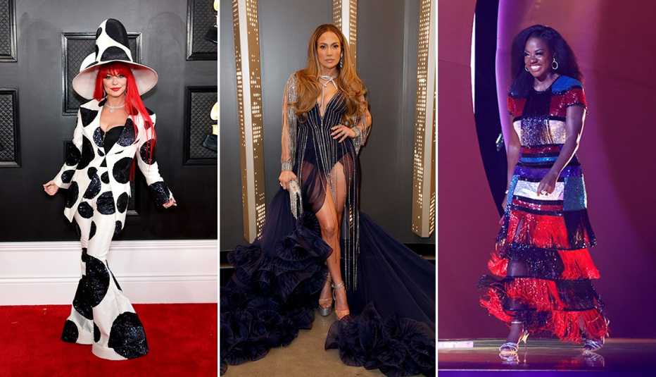 Shania Twain, Jennifer Lopez and Viola Davis at the 65th Grammy Awards