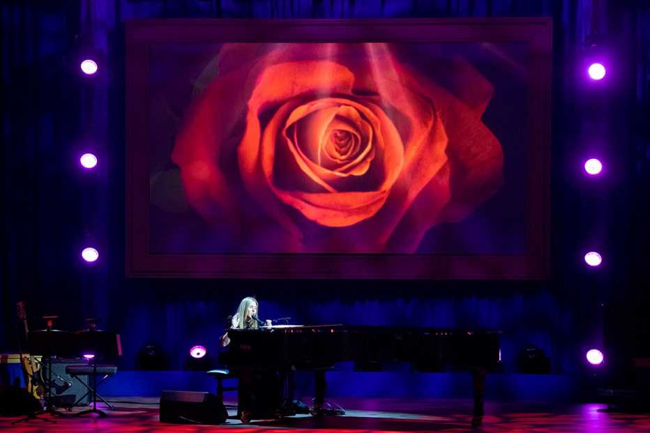 Diana Krall playing the piano during her performance at the Library of Congress Gershwin Prize for Popular Song ceremony honoring Joni Mitchell