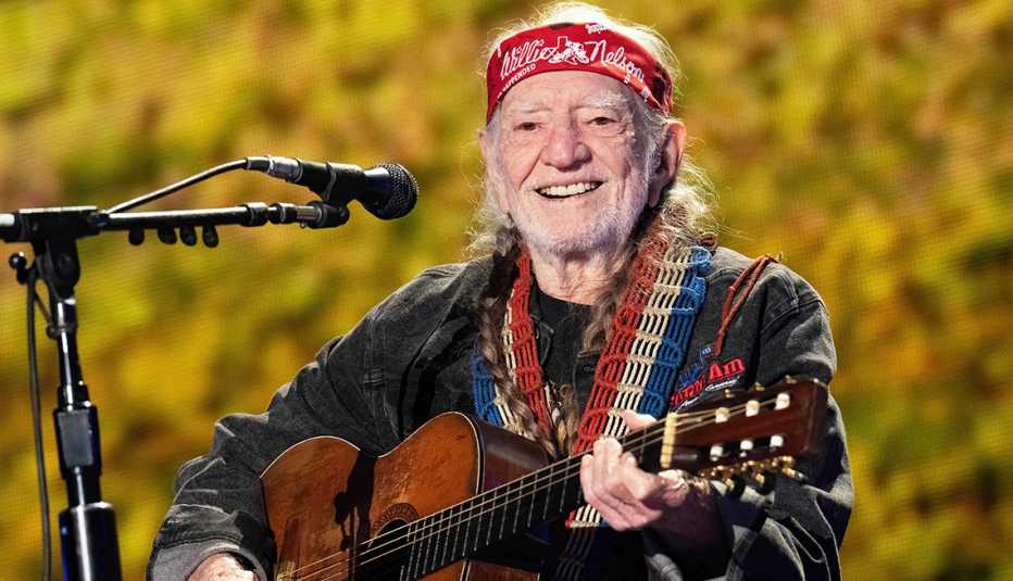 Willie Nelson performing at the Farm Aid Music Festival in Raleigh, North Carolina