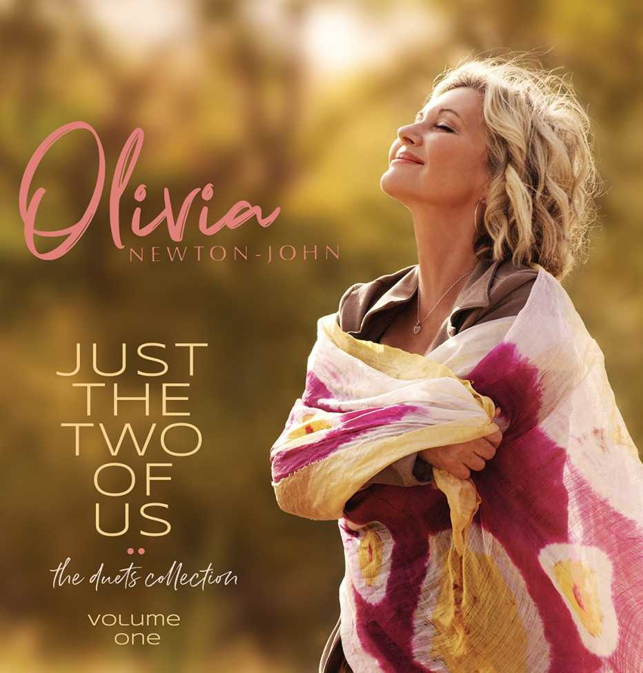The album cover for Olivia Newton-John's album Just The Two Of Us: The Duets Collection Volume One