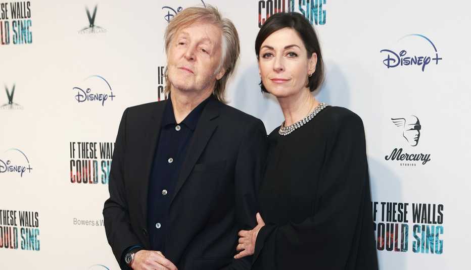 Paul McCartney and Mary McCartney at the London premiere of the Disney Plus documentary If These Walls Could Sing