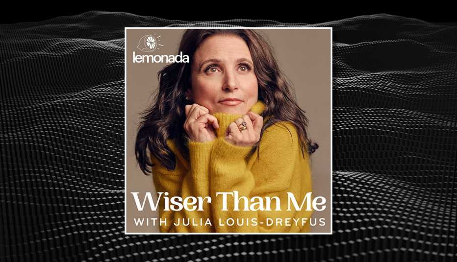 podcast cover for wiser than me with julia louis dreyfus