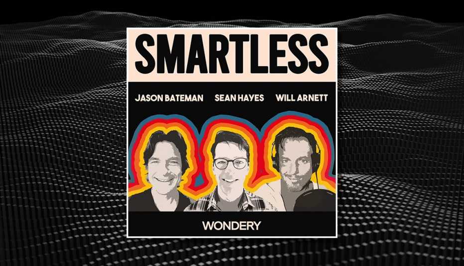 the podcast cover for smartless by jason bateman sean hayes and will arnett