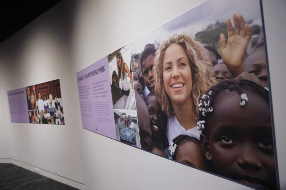 A display of Shakira about her philanthropic work at the Shakira, Shakira: The GRAMMY Museum Experience