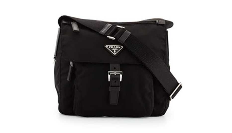 Prada, Vela Flap-Front Messenger Bag