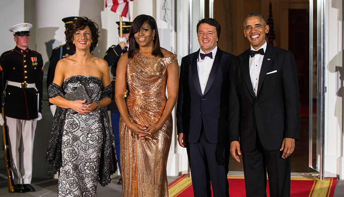 Michelle Obama at her final state dinner in 2016