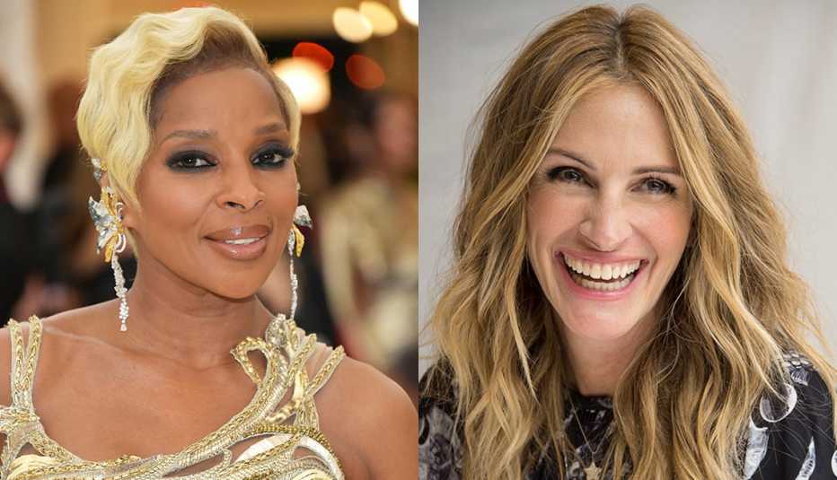 Mary J. Blige Julia Roberts with blonde hair.