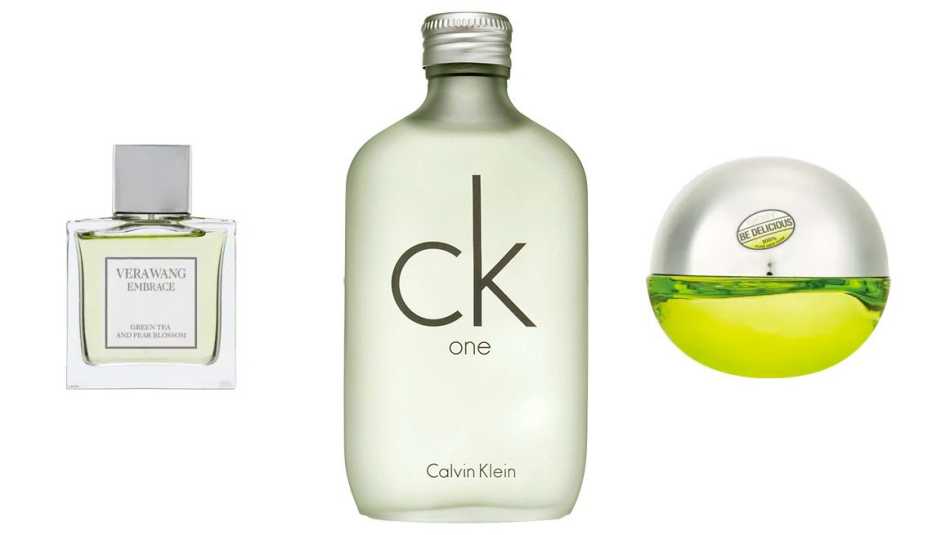 Vera Wang Embrace Green Tea & Pear Blossom Eau de Toilette; Calvin Klein ck one Eau de Toilette; DKNY Be Delicious  Eau de Parfum; 