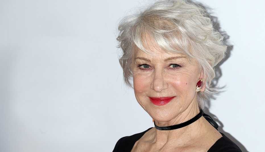 Helen Mirren hair styled with a little layering