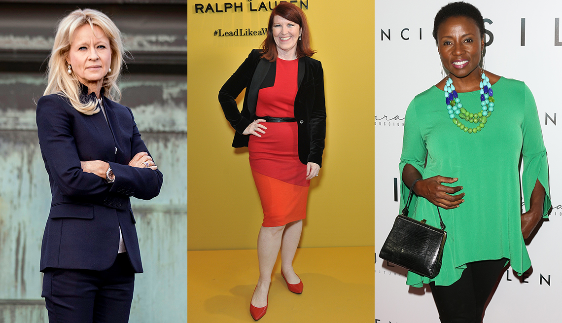 Annika Falkengren, Kate Flannery and Joni Bovill in various interview clothes 