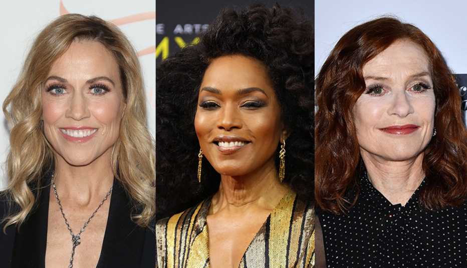 Images of Sheryl Crow Angela Bassett and Isabelle Huppert side by side