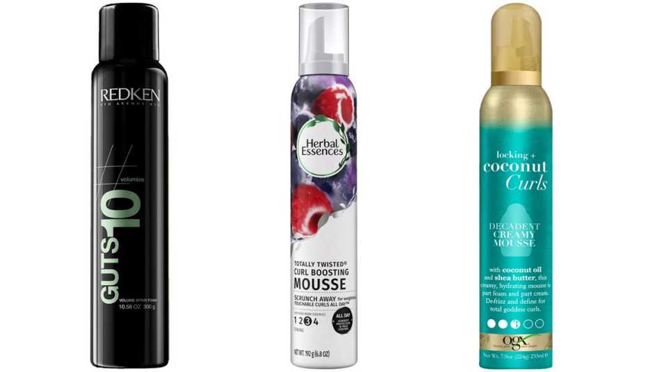 Redken Guts 10 Volumizing Spray Mousse Herbal Essences Totally Twisted Curl Boosting Mousse with Berry Essences O G X Locking and Coconut Curls Decadent Creamy Mousse
