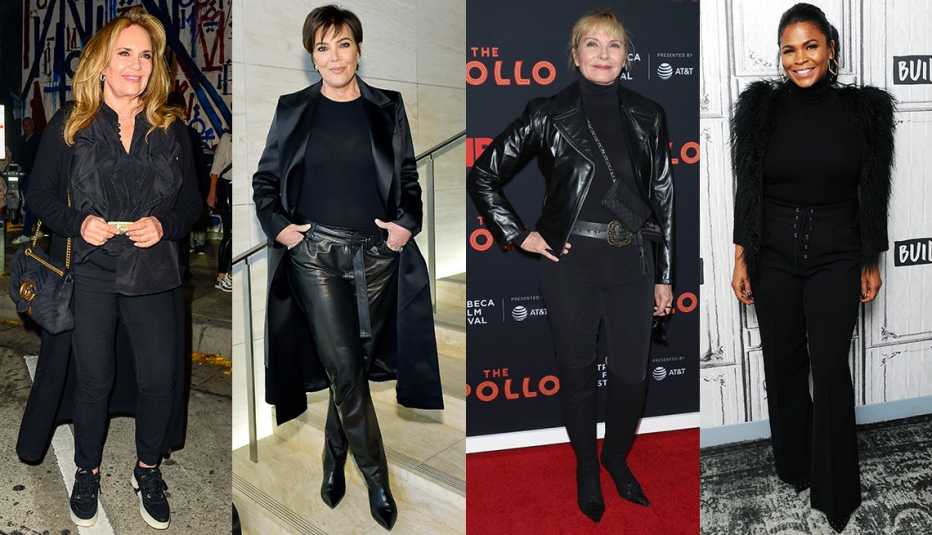 catherine bach kris jenner kim cattrall and nia long all wearing all black outfits