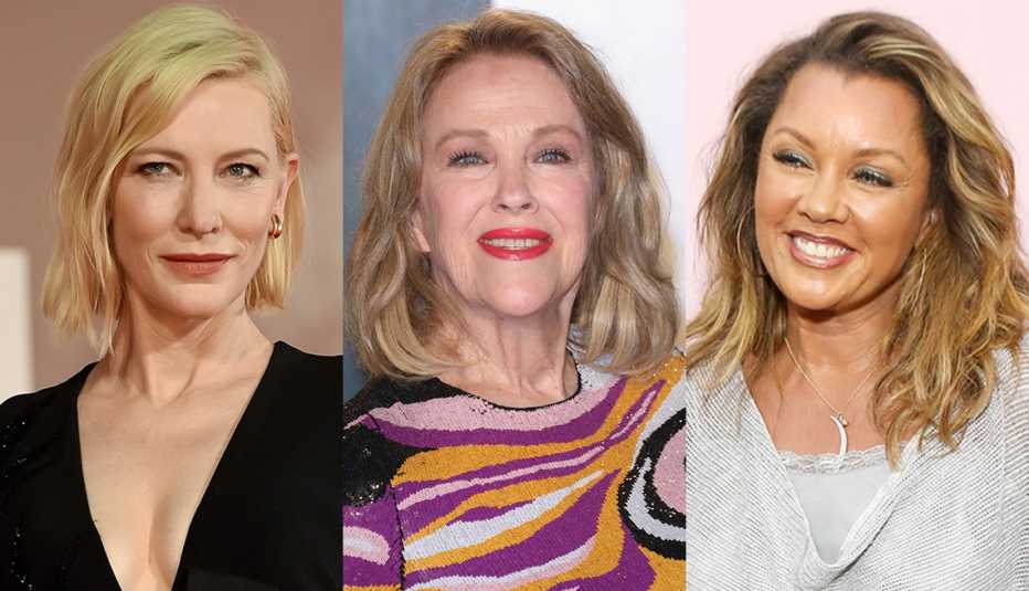 Side by side images of Cate Blanchett, Catherine O'Hara and Vanessa Williams