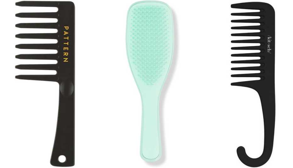 Pattern by Tracee Ellis Ross Wide Tooth Comb; Tangle Teezer The Fine and Fragile Ultimate Detangler in Mint; Kitsch Consciously Created Wide Tooth Comb