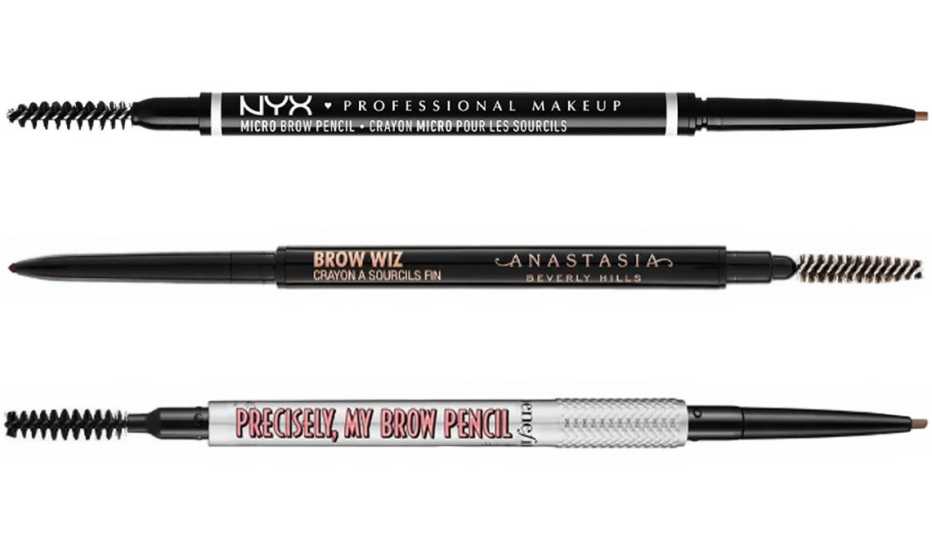 NYX Professional Makeup Micro Brow Pencil; Anastasia Brow Wiz Mechanical Brow Pencil; Benefit Cosmetics Precisely, My Brow Pencil