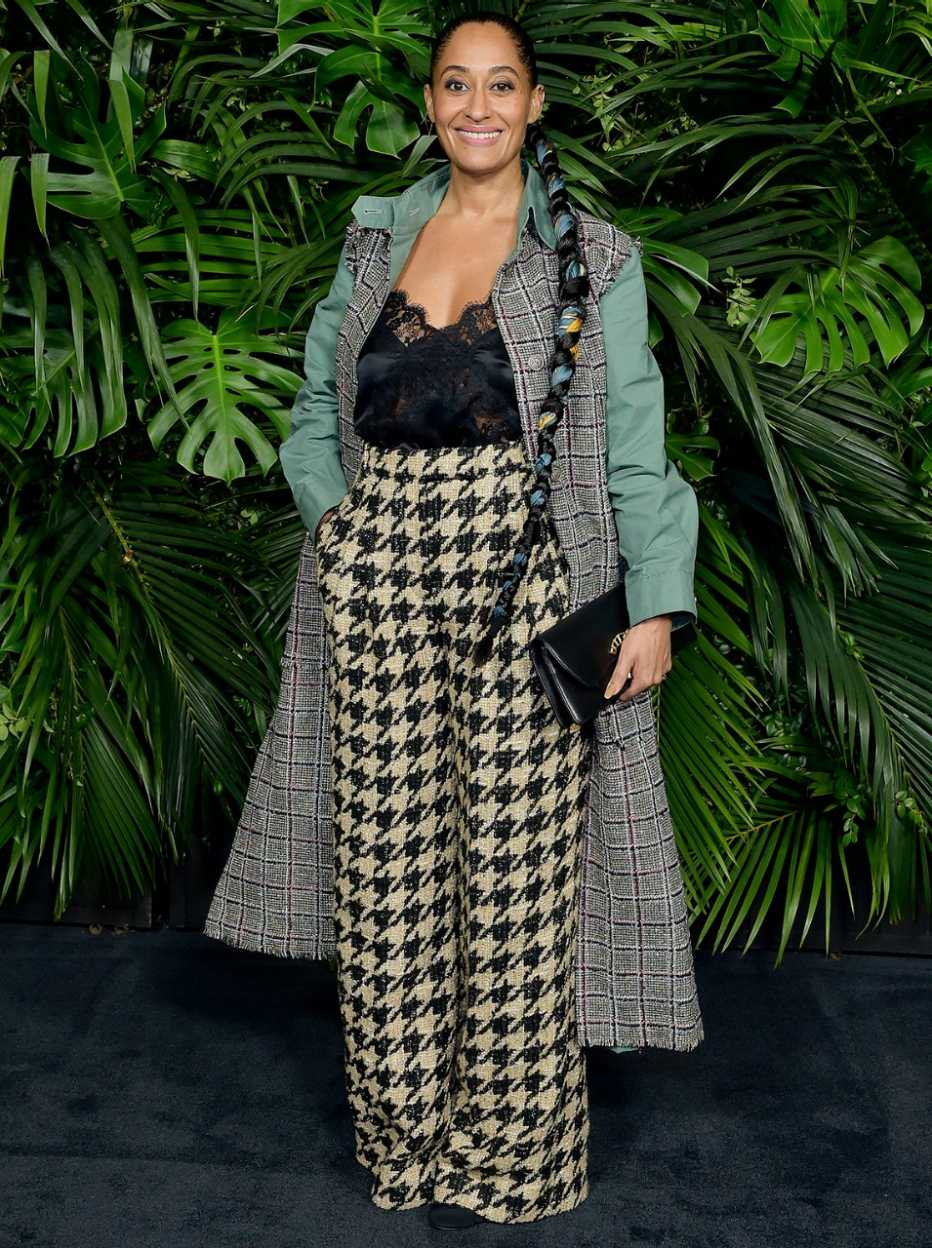 Tracee Ellis Ross wearing a CHANEL outfit at the CHANEL and Charles Finch Pre-Oscar Awards Dinner