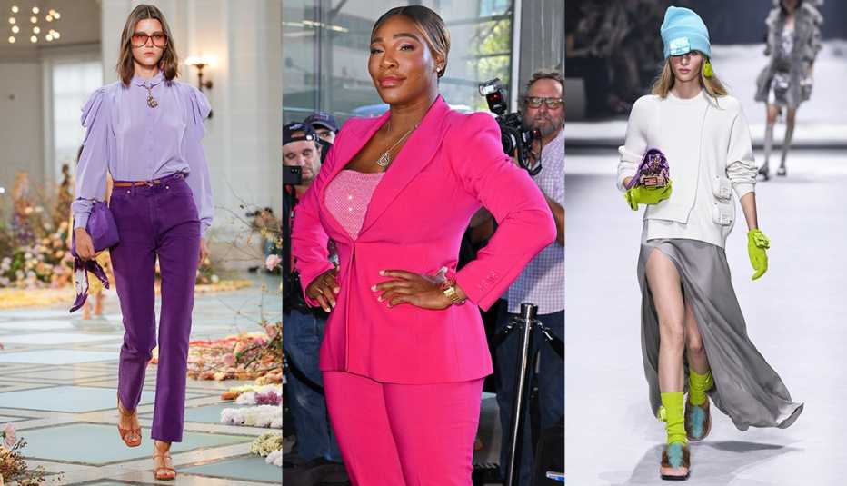 A model walks the runway during the Ulla Johnson Ready to Wear Spring/Summer 2023 fashion show; Serena Williams arrives at the Michael Kors fashion show; a model walks the runway during the Fendi Ready to Wear Spring/Summer 2023 fashion show