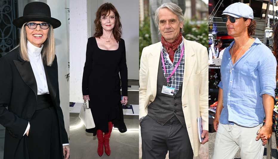 Diane Keaton, Susan Sarandon, Jeremy Irons and Matthew McConaughey wearing outfits that features accessories