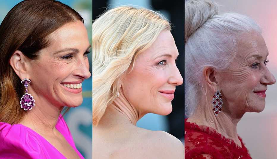 Side by side images of Julia Roberts, Cate Blanchett and Helen Mirren