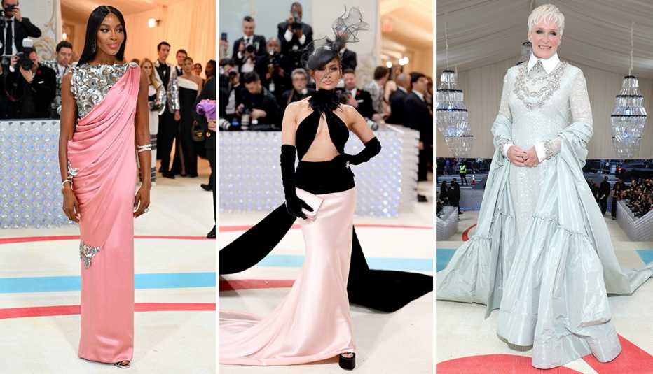 Naomi Campbell, Jennifer Lopez and Glenn Close at The Met Gala in New York City