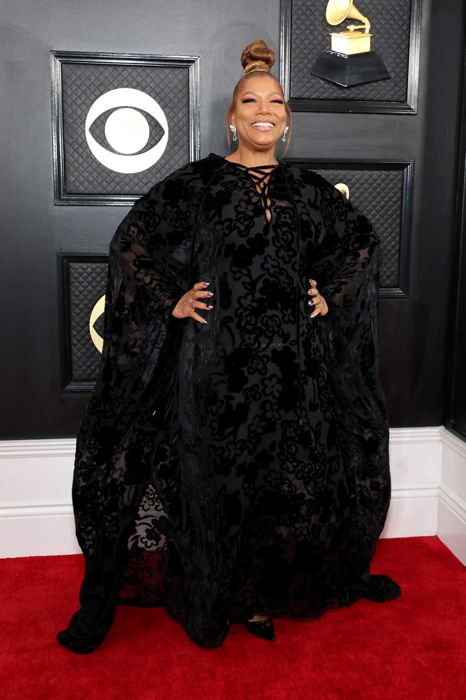 Queen Latifah on the red carpet at the 65th Grammy Awards