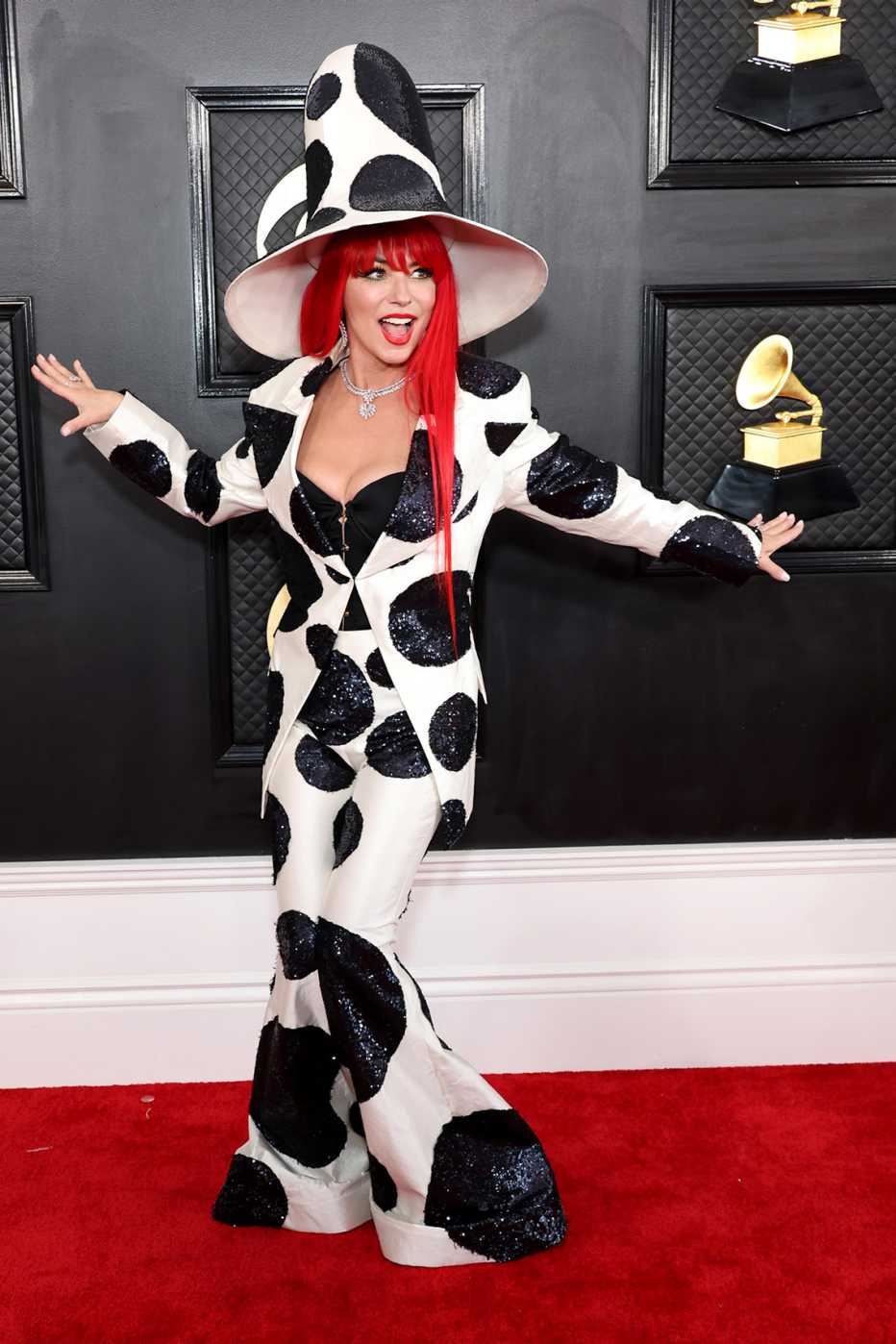 Shania Twain on the red carpet at the 65th Grammy Awards