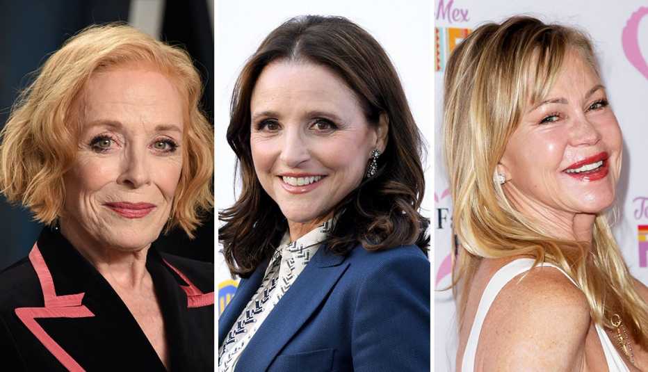 from left to right holland taylor then julia louis dreyfus then melanie griffith