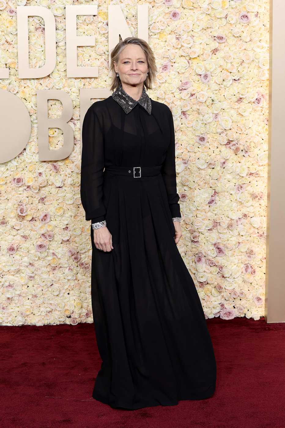 Jodie Foster on the red carpet at the 81st Golden Globe Awards