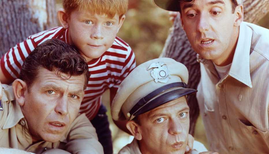 Andy Griffith, Ron Howard, Don Knotts and Jim Nabors in The Andy Griffith Show