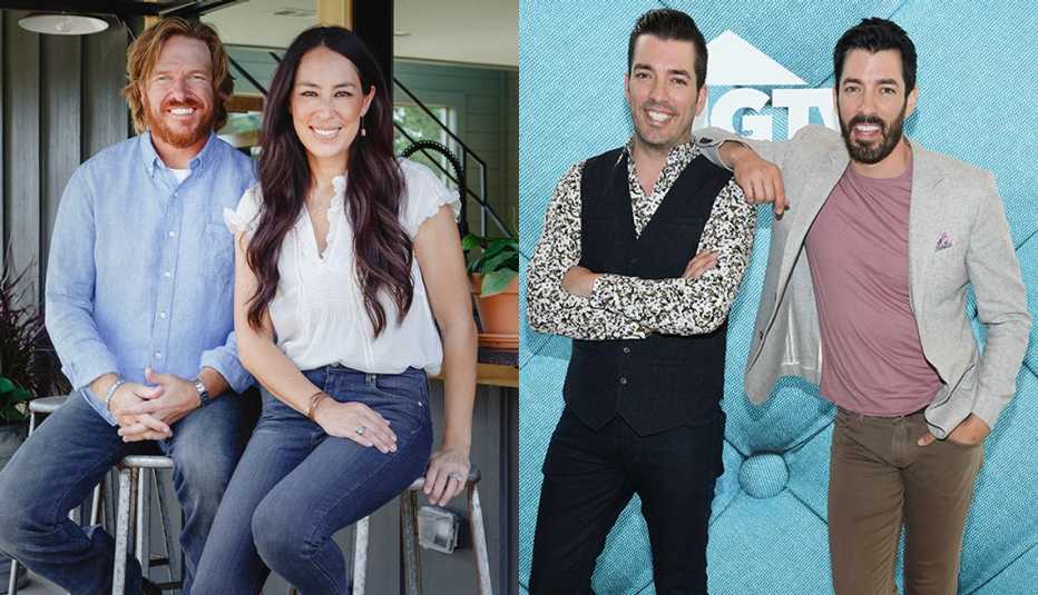 The stars of Fixer Upper Chip and Joanna Gaines and Property Brothers stars Jonathan Scott and Drew Scott