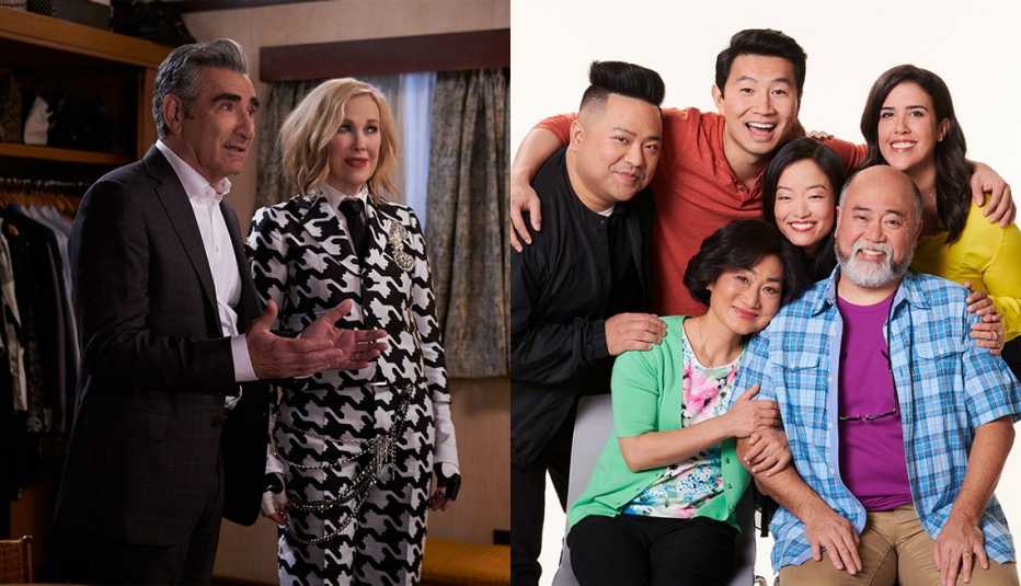 Eugene Levy and Catherine O'Hara of Schitt's Creek and the cast of Kim's Convenience
