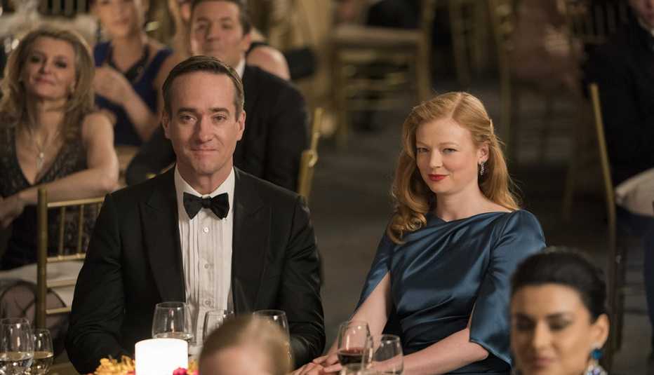 Matthew Macfadyen and Sarah Snook in the HBO series Succession