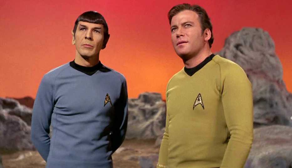 Leonard Nimoy as Spock and William Shatner as Captain James T Kirk in Star Trek The Original Series