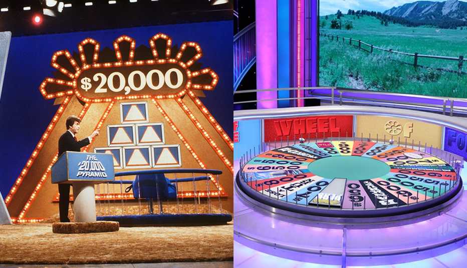 The sets of The $20,000 Pyramid and Wheel of Fortune