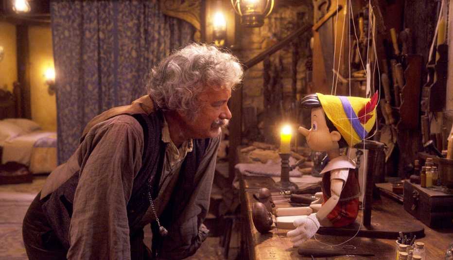Tom Hanks stars as Geppetto in the Disney live action film Pinocchio