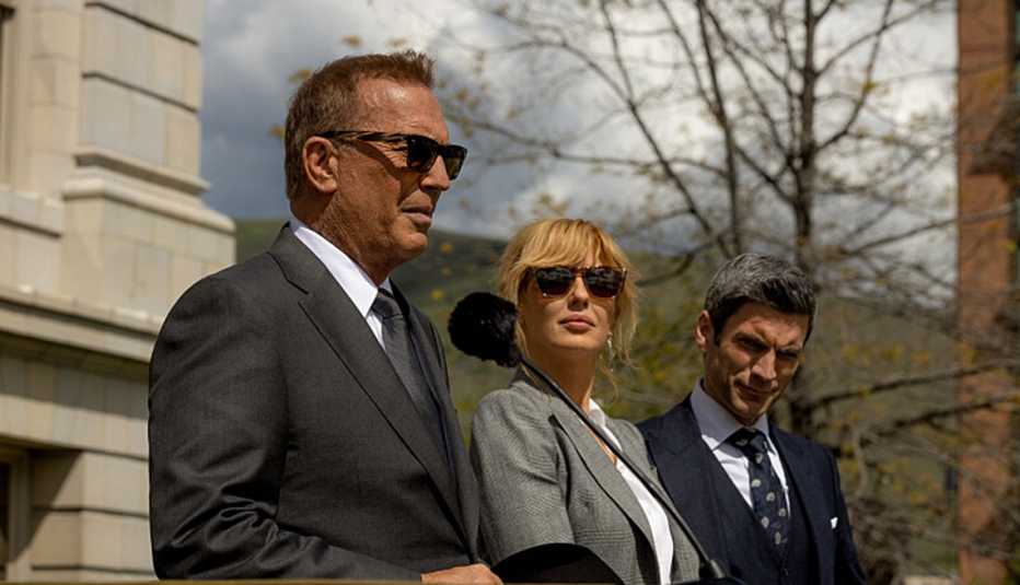 Kevin Costner and Kelly Reilly in a scene from Yellowstone Season 5 episode 3