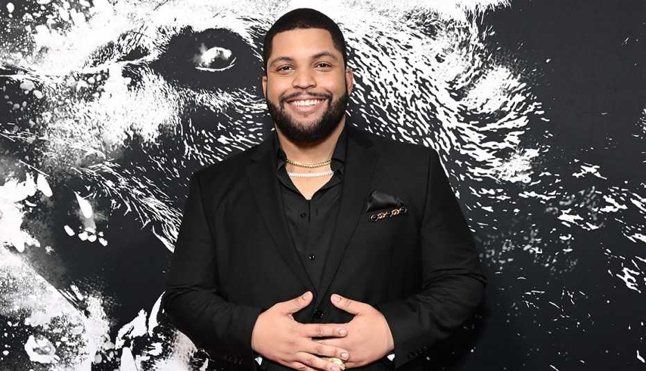O'Shea Jackson Jr. on the red carpet for the Los Angeles premiere of Cocaine Bear at Regal LA Live