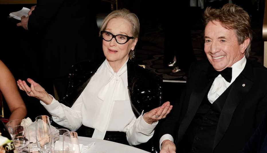 Meryl Streep and Martin Short at the 81st Annual Golden Globe Awards
