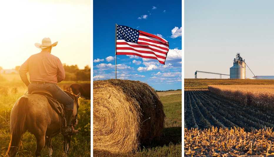 three images associated with american farmers