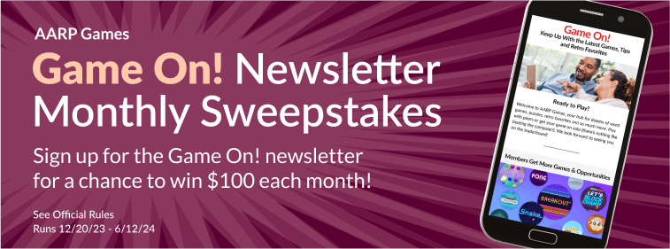 sign up for the game on newsletter for a chance to win 100 dollars each month